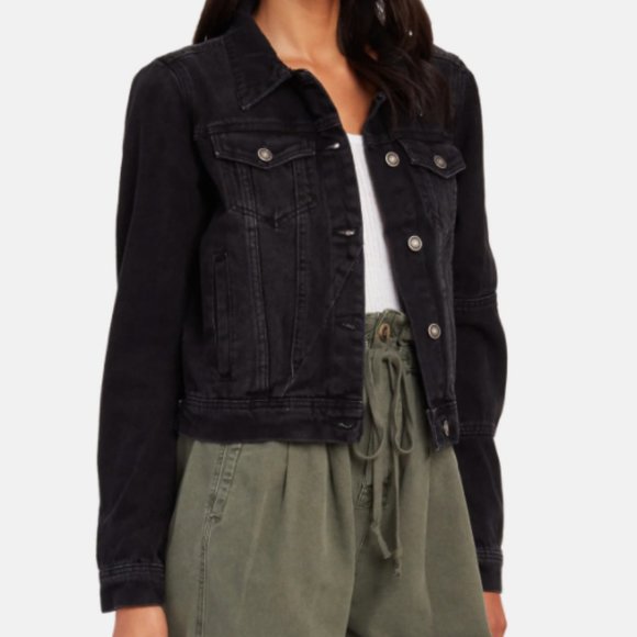 NWT Free People rumors denim jacket black jeans - Picture 6 of 6